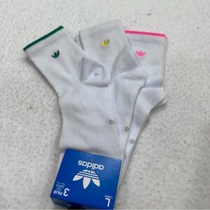 Adidas White High Quarter Socks - 3 Pack